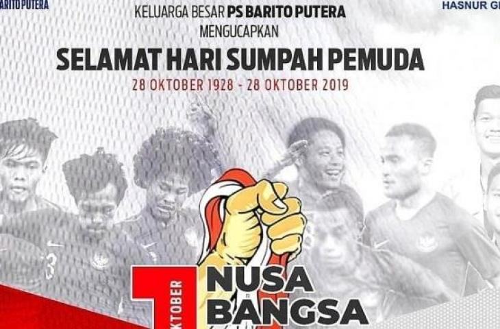 PS Barito Putera ikut merayakan Hari Sumpah Pemuda 28 Oktober 2019. (Instagram/@psbaritoputeraofficial)