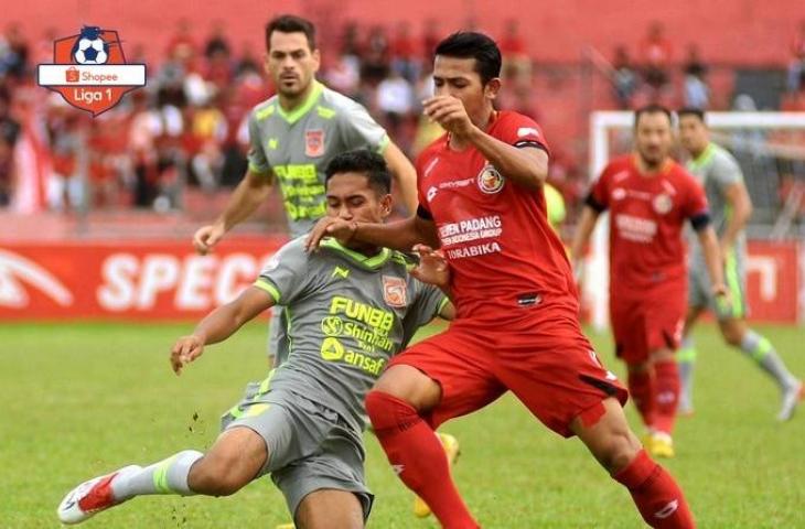 Semen Padang versus Borneo FC. (Twitter/@Liga1match).