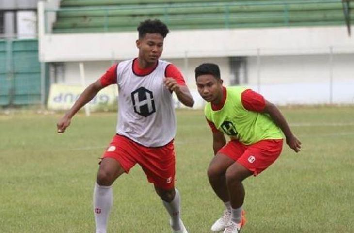 Amiruddin Bagas Kaffa saat mengikuti sesi latiha tim senior Barito Putera. (Instagram/psbaritoputeraofficial)