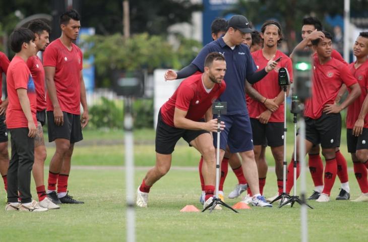 Para pemain Timnas Indonesia saat menjalani tes fisik. (Dok. PSSI).