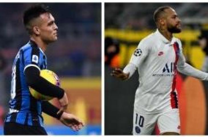 Kolase Lautaro Martinez dan Neymar. (AFP).