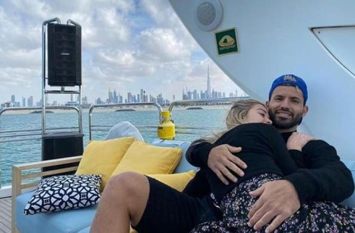 Sergio Aguero bersama kekasihnya Sofia Calzetti. (Instagram/soficalzetti)