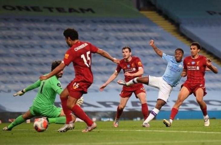 Liverpool kalah 0-4 dari Manchester City. (LAURENCE GRIFFITHS / POOL / AFP)