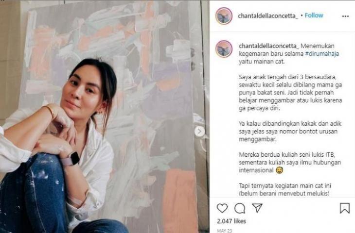 Chantal Della Concetta dan lukisan. [Instagram chantaldellaconcetta_/captured]