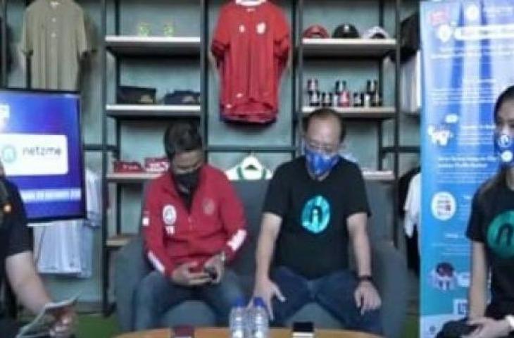 Tangkapan layar jumpa pers virtual kerja sama antara PSSI dan Netzme. (Suara.com / Adie Prasetyo Nugraha)