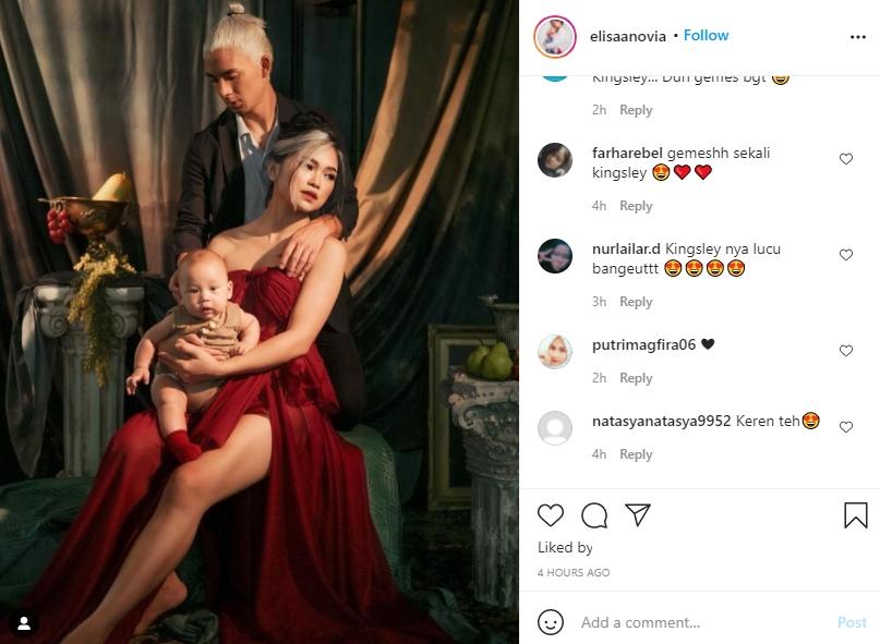 Elisabeth Novia membagikan potret keluarga Kim Kurniawan. (Instagram/elisaanovia)