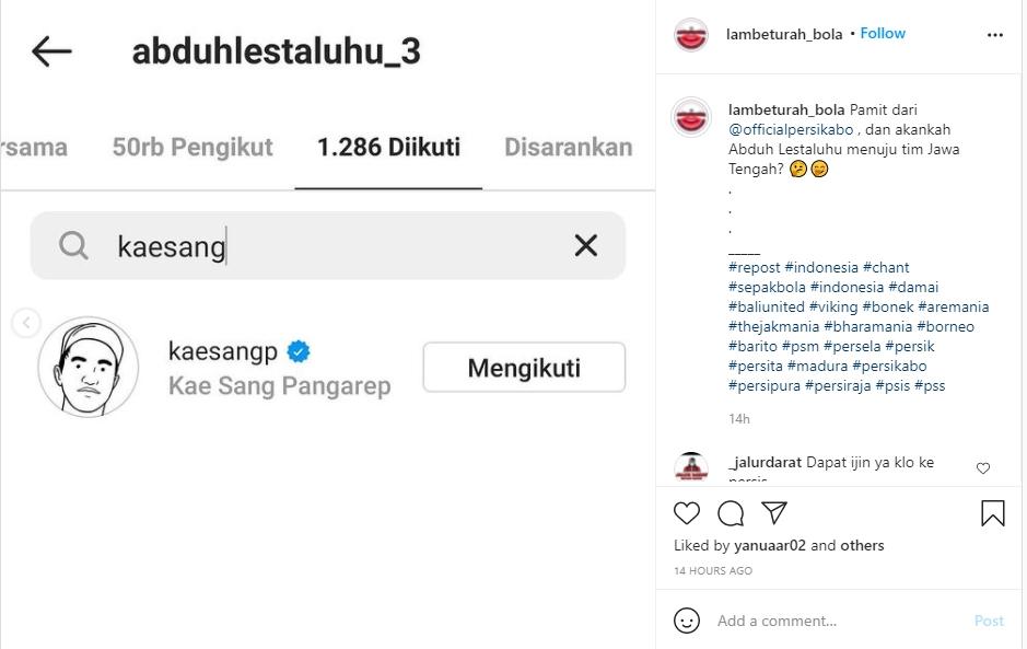 Abduh Lestaluhu dirumorkan ke Persis Solo. (Instagram/lambeturah_bola)