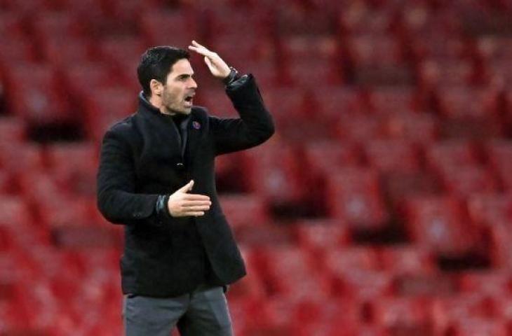 Pelatih Arsenal, Mikel Arteta. [Pool/AFP]