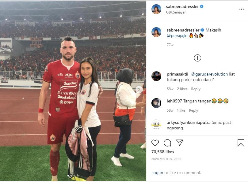 Sabreena Dressler bareng Marco Simic. (Instagram/sabreenadressler)