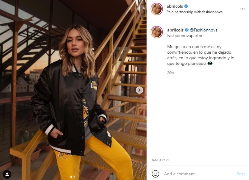 Abril Cols, influencer cantik yang digosipkan dengan Neymar. (Instagram/abrilcols)