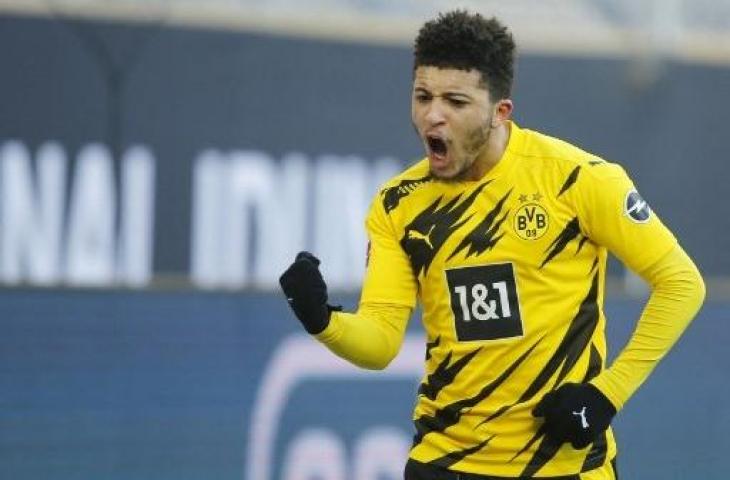 Winger andalan Borussia Dortmund, Jadon Sancho. (Leon Kuegeler/AFP)