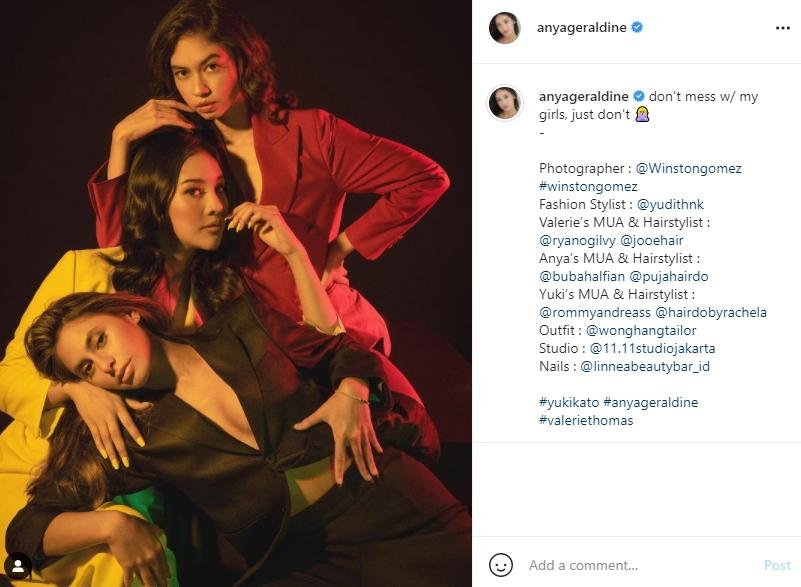 Potret kebersamaan Anya Geraldine, Yuki Kato, dan Valerie Thomas. (Instagram/anyageraldine)