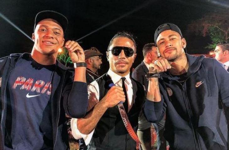 Potret Nusret Gokce bersama Kylian Mbappe dan Neymar. (Instagram/nusr_et)