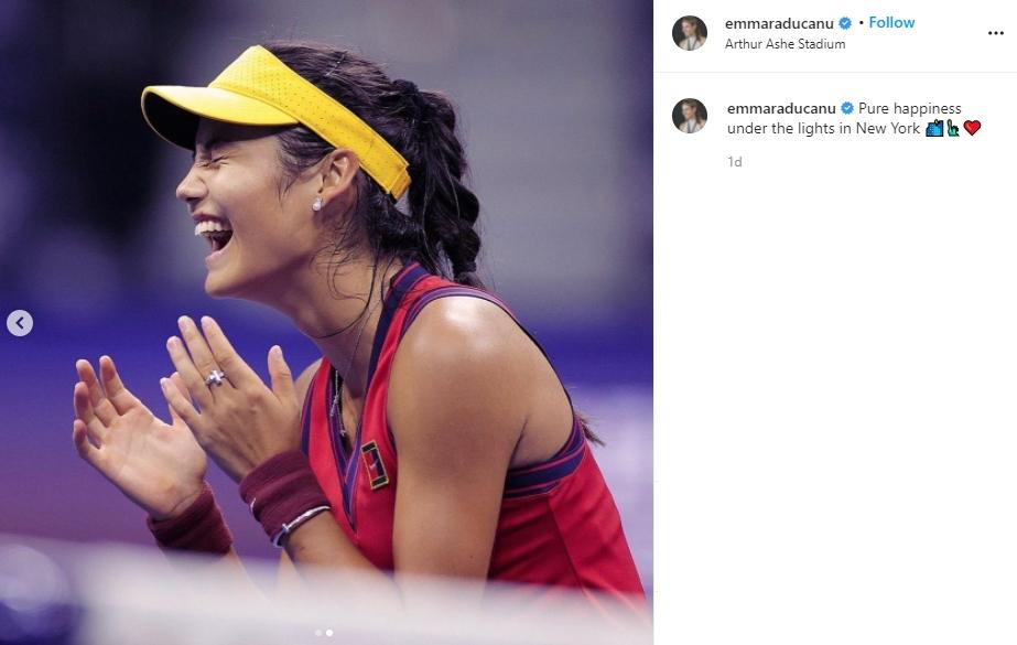 Emma Raducani, petenis muda yang kini menjadi idola baru. (Instagram/emmaraducanu)