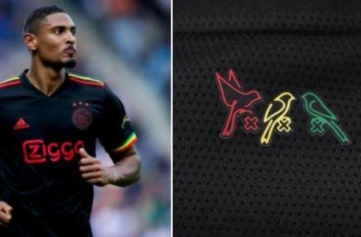 Potret jersey ketiga Ajax Amsterdam yang terinspirasi dari Bob Marley. (Twitter/@FootyAccums)