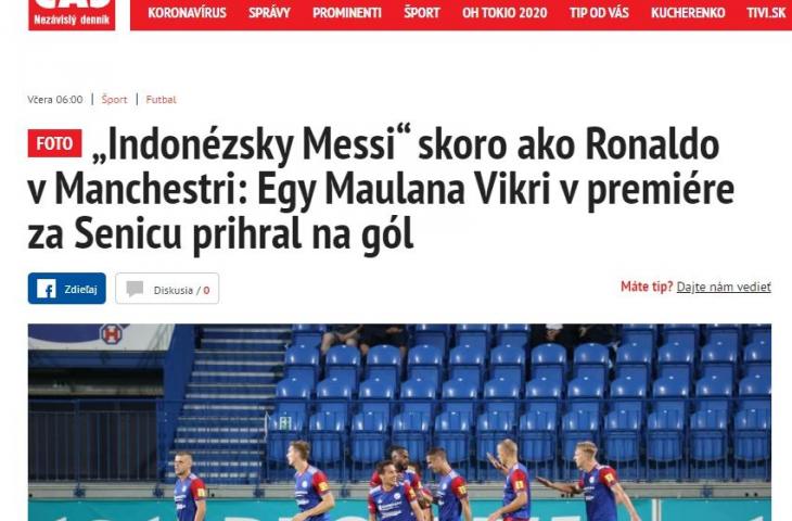 Media Slovakia samakan debut Egy Maulana Vikri dan Cristiano Ronaldo. (Cas Novy)