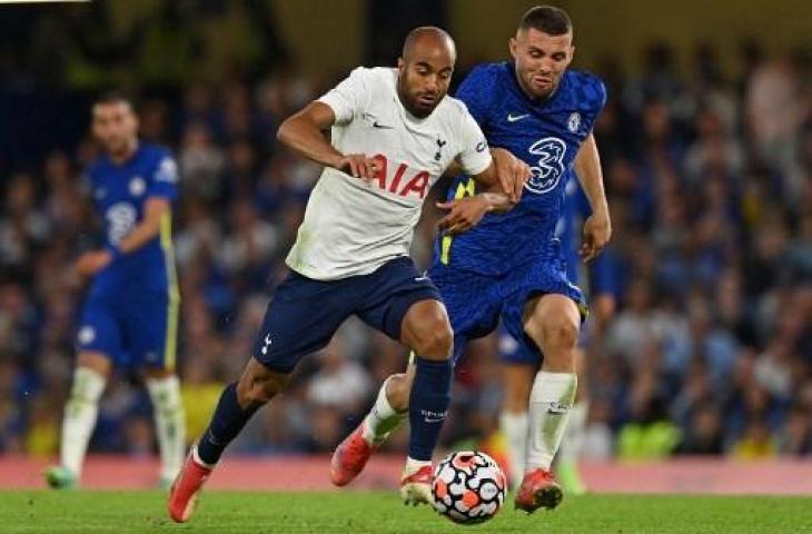 Potret pertandingan Tottenham Hotspur vs Chelsea. (GLYN KIRK / AFP)