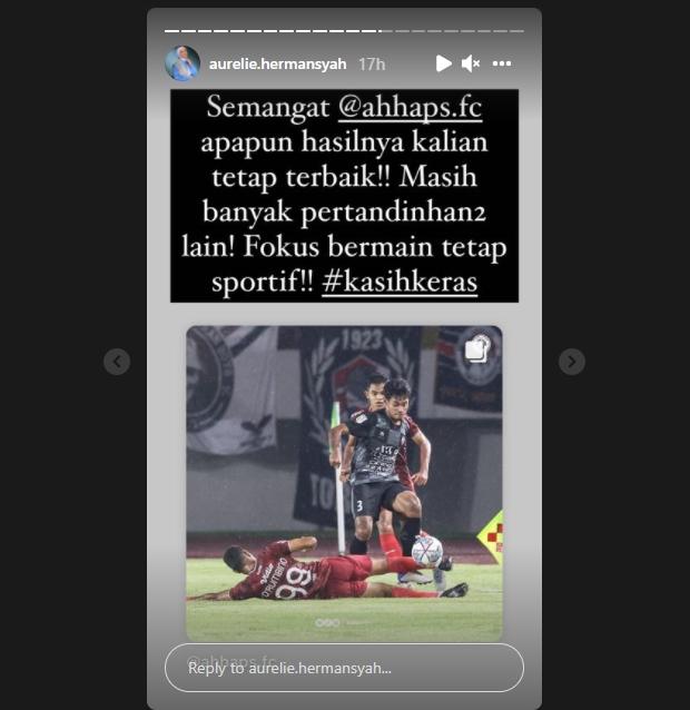 Aurel Hermansyah kasih semangat kepada AHHA PS Pati FC. (Instagram/aurelie.hermansyah)