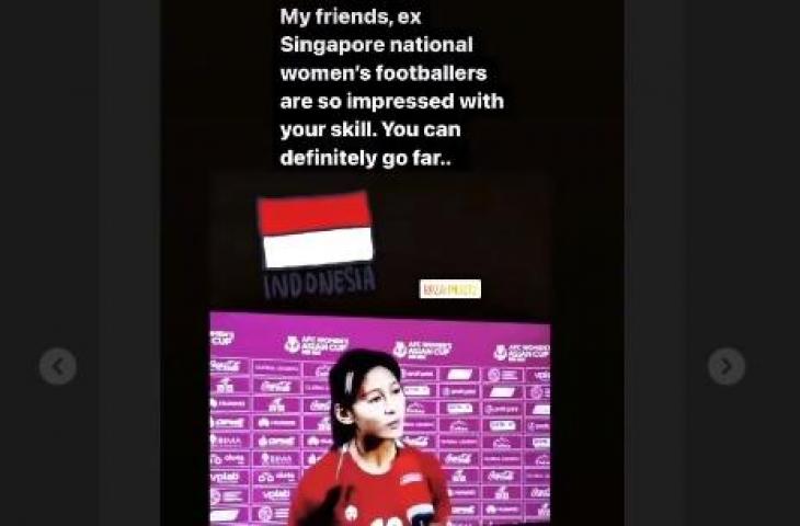 Zahra Muzdalifah dipuji eks pesepak bola Singapura. (Instagram)