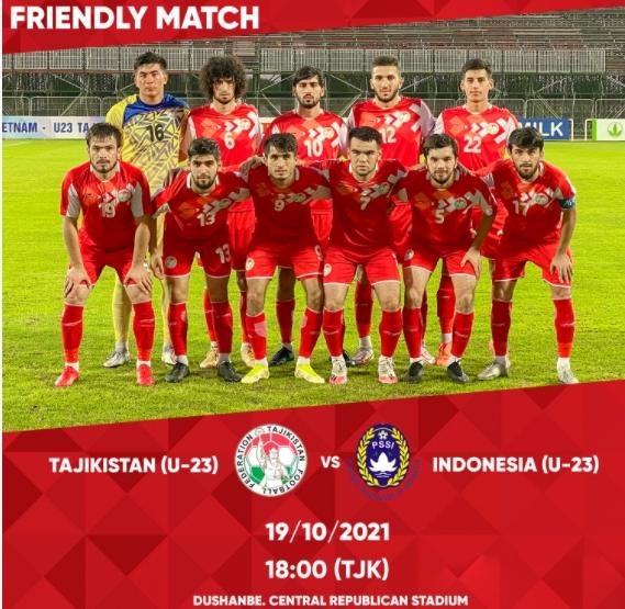 Laga uji coba Tajikistan vs Indonesia. (fft.tj)