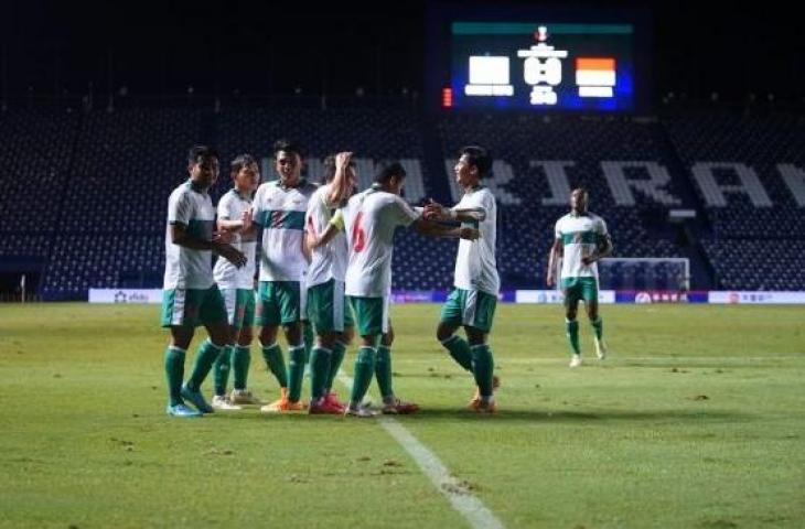 Pertandingan leg kedua Timnas Taiwan vs Timnas Indonesia pada babak play-off Kualifikasi Piala Asia 2023 di Chang Arena, Buriram, Thailand, Senin (11/10/2021) malam WIB. (Dok. PSSI)