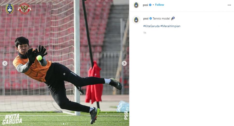 Timnas Indonesia U-23 latihan dengan metode unik menggunakan bola tenis. (Instagram/pssi)