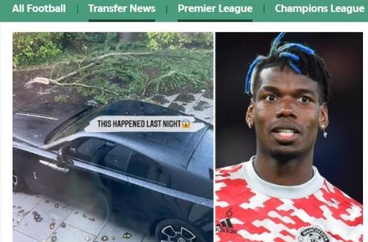 Paul Pogba bersama mobil mahalnya. (The Sun)