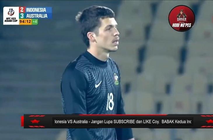 Kiper Timnas Australia U-23 mirip Atta Halilintar. (Twitter/@_R251197)