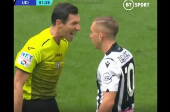 Protes Keras, Pemain Udinese Ini Malah Kicep saat Disemprot Balik Wasit