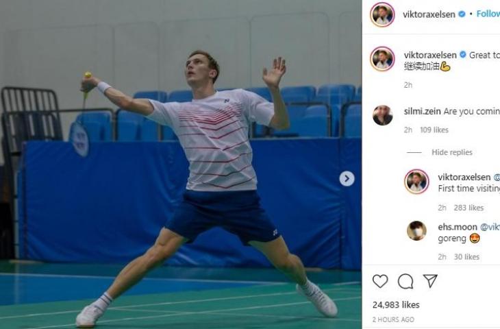 Viktor Axelsen antusias ikut Indonesia Badminton Festival 2021. (Instagram/@viktoraxelsen)