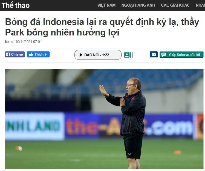 Media Vietnam soroti keputusan PSSI. (Soha.vn)