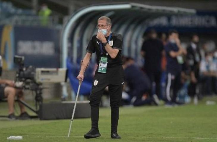 Pelatih Timnas Uruguay, Oscar Tabarez. (DOUGLAS MAGNO / AFP)