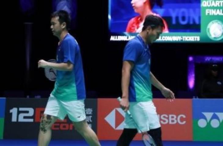 Pasangan ganda putra Indonesia, Hendra Setiawan / Mohammad Ahsan. [Humas PBSI]