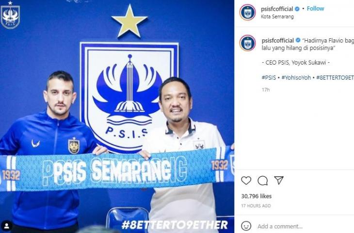 Flavio Beck Junior kembali ke PSIS Semarang. [Instagram/@flaviobeckjunior]