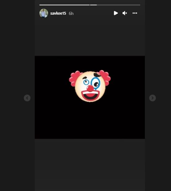 Stefan Savic memberikan ejekan dengan emoji badut kepada pemain AC Milan. (Instagram/savkee15)