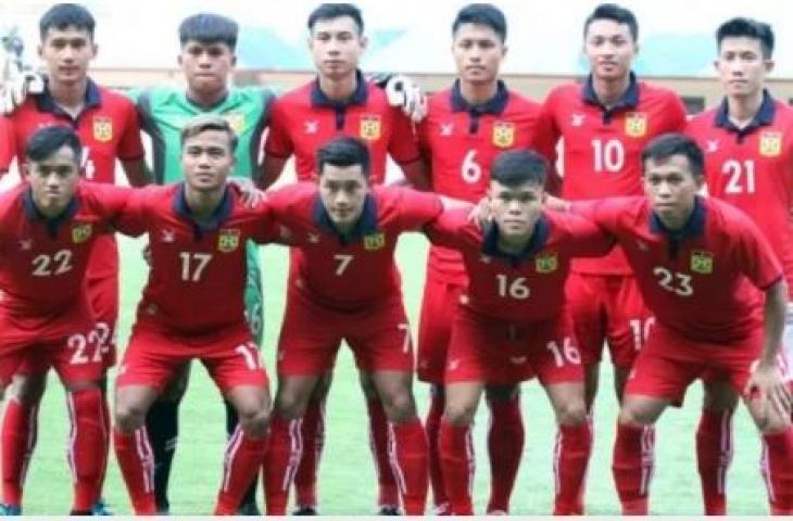 Timnas Laos saat ASEAN Game 2018. (INASGOC/Antara/Ary Kristianto/sup)