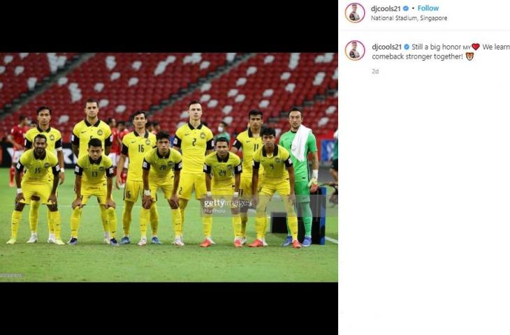 Respons Dion Cools yang hanya main satu laga dan tersingkir di Piala AFF 2020. (Instagram/djcools21)