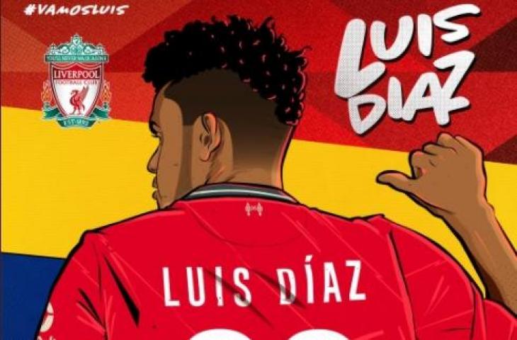 Pemain baru Liverpool, Luis Diaz. (Twitter/LFC)