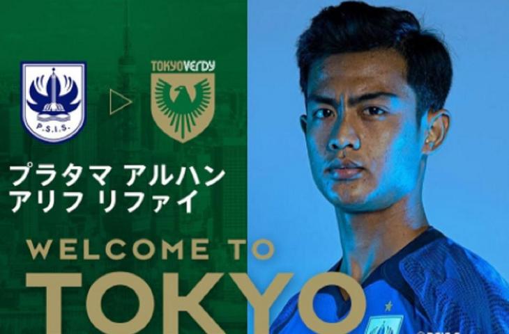 Pratama Arhan resmi gabung Tokyo Verdy. (Twitter?@tokyoverdystaff)