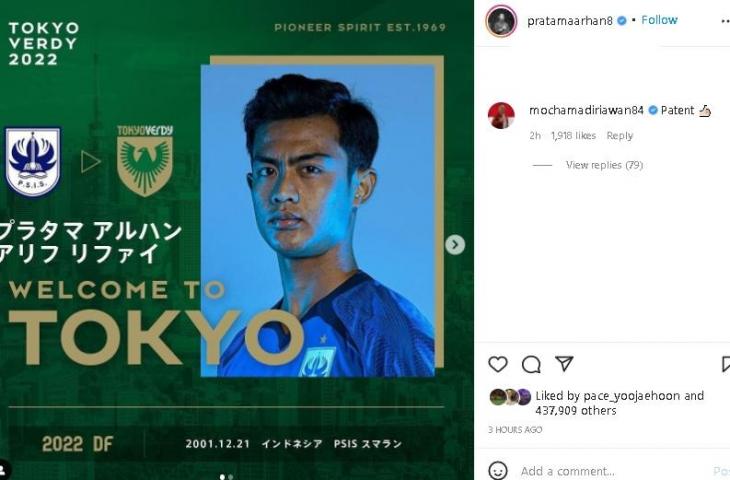 Komentar Ketum PSSI soal Pratama Arhan. (Instagram/@pratamarhan8)