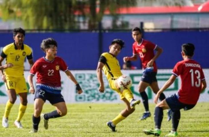 Timnas Malaysia vs Laos di Piala AFF U-23 2022, Jumat (19/2/2022). (dok.aseanfootball.org)