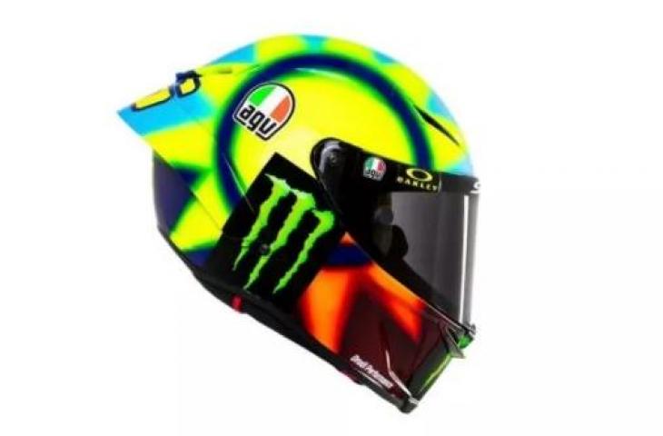 Helm Valentino Rossi AGV Soleluna 2021. (rideapart.com)