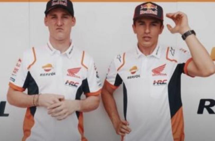 Pembalap Repsol Honda Pol Espargaro dan Marc Marquez. (Youtube)