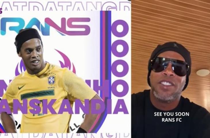 Ronaldinho sampaikan salam usai didatangkan Rans Cilegon FC. (YouTube/Rans Entertainment)