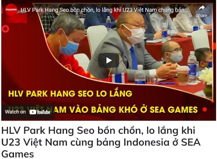 Park Hang-seo grogi saat Vietnam diundi lawan timnas Indonesia U-23. (bongdaplus.vn)