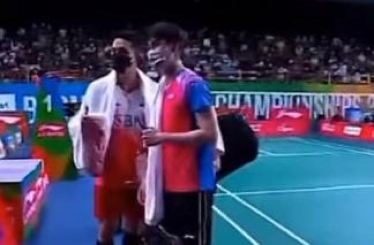 Jonatan Christie dan Loh Kean Yew di Kejuaraan Asia 2022. (Instagram/@ina_badminton)