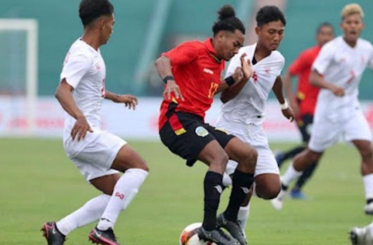 Timnas Myanmar U-23 vs Timor Leste U-23 di SEA Games 2021. (dok.AFF)