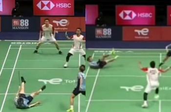 Momen Hendra/Ahsan Buat Ganda Thailand Rebahan di Lapangan