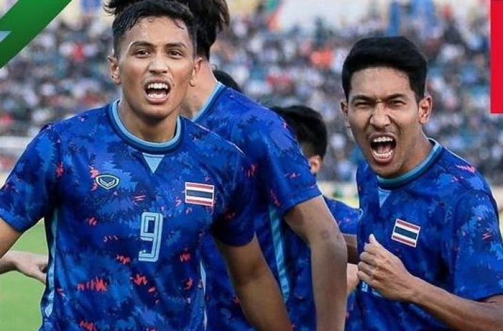 Selebrasi para pemain Timnas Indonesia U-23 usai menjebol gawang Indonesia. (Instagram/Changsuek)