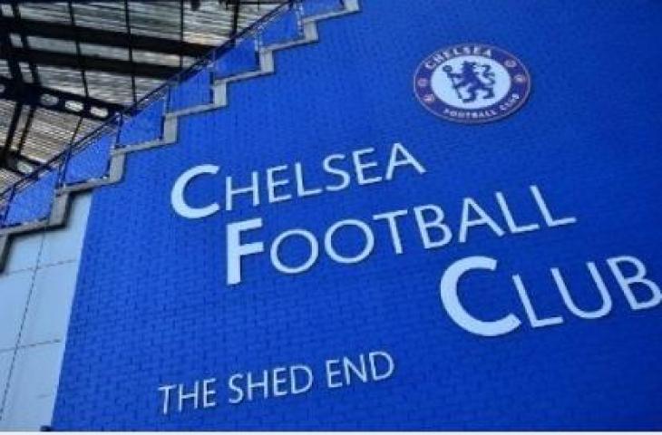 Logo Chelsea di Stamford Bridge. [AFP]